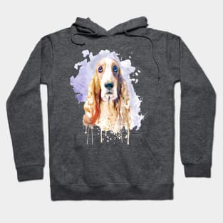 Basset Hound Dog Watercolor Portrait Hoodie